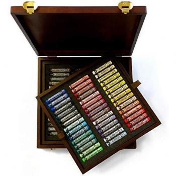 Coffret de pastels Rembrandt en bois 90 pièces