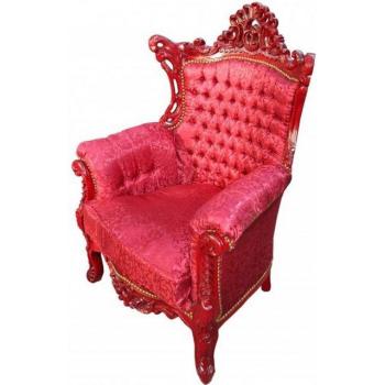 Casa Padrino Barock Sessel Al Capone Rot-Braun