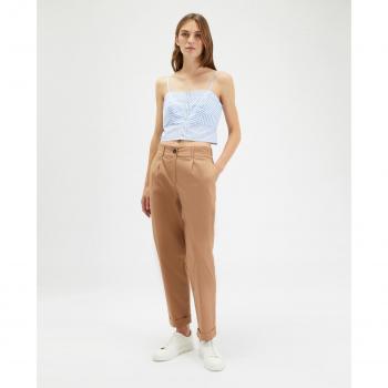 Pantalón de Algodón Motivi “Talle Alto y Cinturón”