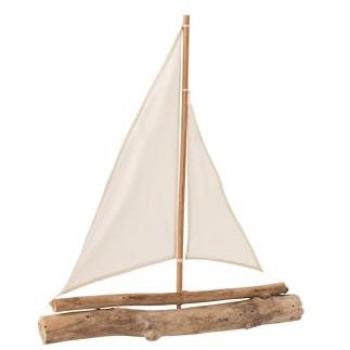 Voilier Décor Bois Flotté 60 cm Rustique