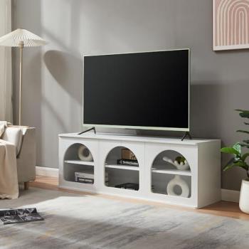 Meuble TV Trorhun avec rangement 140 x 38 x 48 cm