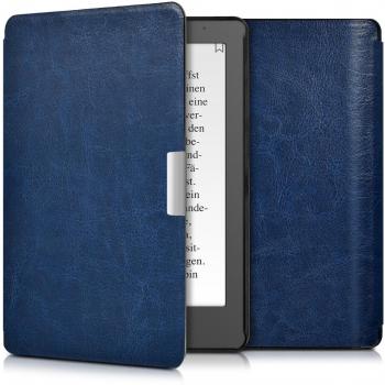 KWMOBILE Kobo Aura 2 eReader Cover, Dark Blue Leather, Book Style