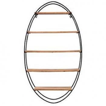 Estantería de pared en acacia y metal A130 cm