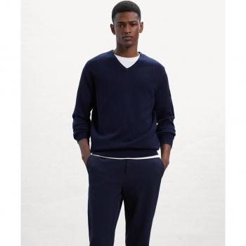 Ecoalf V-Neck Sweater Ferroalf Deep Navy Size 2XL for Men