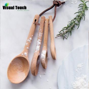 4 Piece Beech Wood Measuring Spoon Set