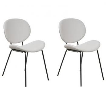 Conjunto de 2 sillas de diseño retro gris claro