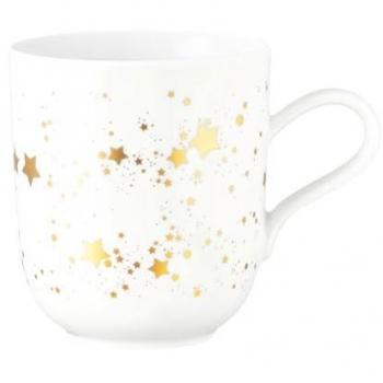 Seltmann Weiden Liberty Becher mit Henkel 0,40 l Goldene Sterne Porzellan