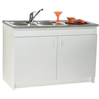 Meuble sous évier LIBERTY 800x600 2 portes Blanc Contemporain