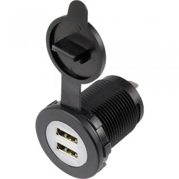 Presa USB doppia con cappuccio antipolvere Ø 36,8 mm