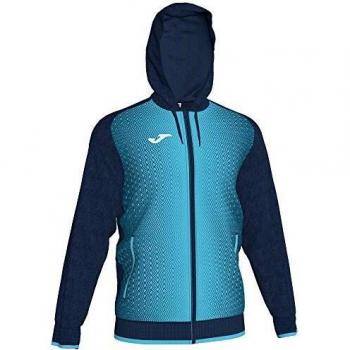 Jean‑hoodie masculin, taille M, base marine foncée, détails turquoise fluorescents