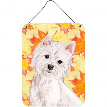 Caroline’s Treasures Westie Autumn Metal Print 16 x 12
