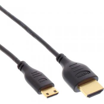 Câble HDMI Premium Superslim A à C Haute Vitesse avec Ethernet 1,8 m Noir/Or
