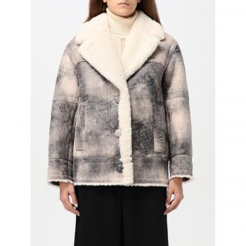 Grigio Denim Giacca con Shearling 38