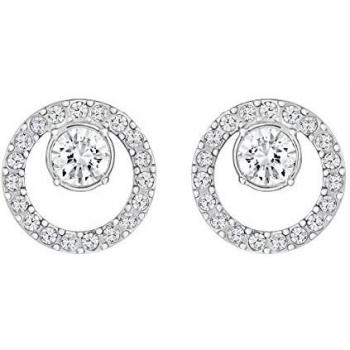 Pendientes Swarovski Creativity Circle, baño de rodio, pequeños