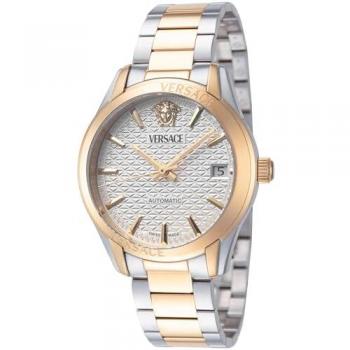 Versace Sunburst Elegance Gold‑Silver Date Timepiece