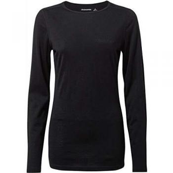 Women's Merino II Long‑Sleeve Wool Blend Base Layer – Jet Black, 16