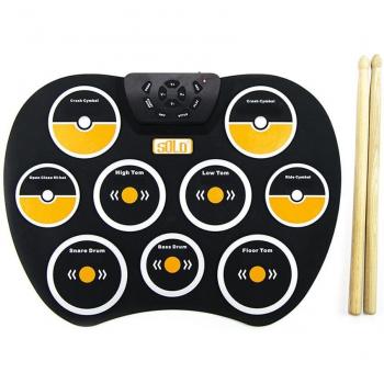 Kit de batterie virtuelle tout‑en‑un : tambour, pédales, écouteurs et support