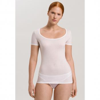 Hanro Ultralight Rundhals-T-Shirt kurzarm Damen Größe S Weiß