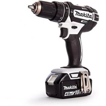 Makita 18V Black & White Drill Set – 4Ah Battery