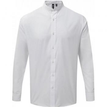 Camisa Hombre PR258 Premier Manga Larga Cuello Abuelo en Blanco