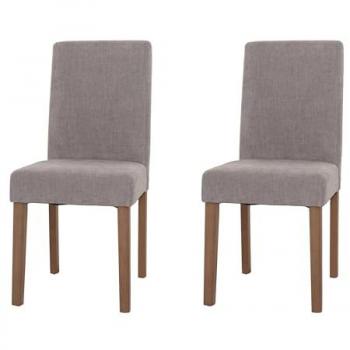 Chaises de salle à manger Littau, 2 pièces, gris clair avec pieds en bois naturel