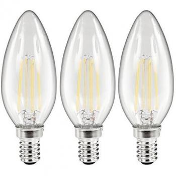 McShine LED Filament Set McShine, 3x Kerzenlampe, E14, 3,6W, 360lm, warmweiß, klar