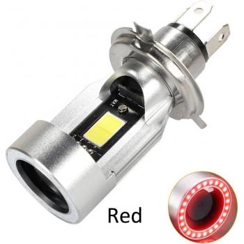 Bombillas LED Hi Lo Beam H4 para Motocicleta, Faro Delantero HS1, 12V-80V, 2000LM con Ojos de Ángel