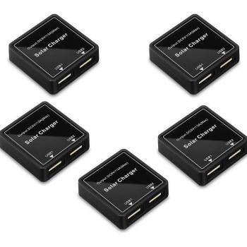 5PCS Solar Panel Junction Box Dual USB 3A Mobile Phone Charger Set