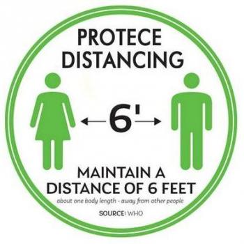 Stay Safe Distance Floor Sign