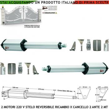 Motore Retrattile Stelo 300 mm 230 V con Staffe e Bulloni Securvera Automazione