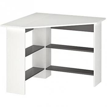 Bureau informatique Arion (Vicco) – Angle 90 × 90 cm – Blanc/Anthracite – Espace de rangement étendu