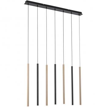 Flute Black LED Pendant Light, 7x 4.2W Dimmable