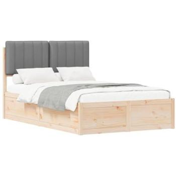 Light Grey 120x200 cm Bed Frame with Upholstered Headboard – VidaXL