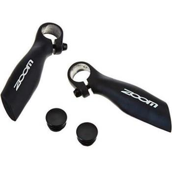 Mangos Bar End de Aluminio Zoom, Color Negro, Juego de 2