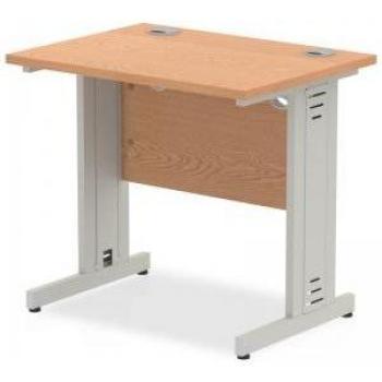 Oak Impulse 800x600 Bench – Cable Managed Silver Legs