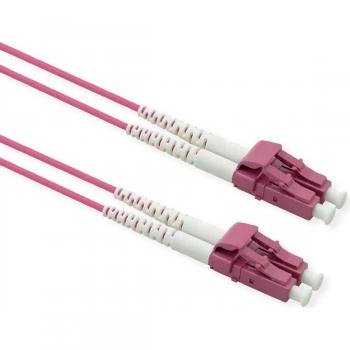 OM4 LC Duplex Fiber Patch Cable, 2m, Steel Armoured, Purple