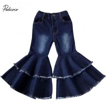 Toddler Girl Denim Flare Jeans with Layered Leggings 2-7T
