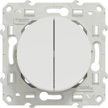 Interrupteur va-et-vient ODACE Blanc 10 A – Schneider (S520285)