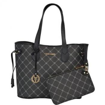 Carlo Colucci Stylish Logo Shopper Schwarz Einheitsgröße