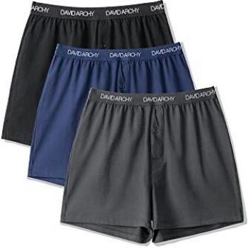 DAVID ARCHY Herren Boxershorts mit Knopfverschluss