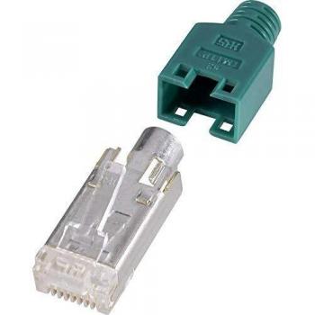 Connettore RJ45 CAT5e spina dritta 8P8C schermato Verde Hirose Electronic 10Pz