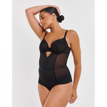Panache Tango Essence Plunge Bodysuit Obsidian