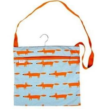 Scion Mr Fox Wipe Clean Peg Bag Blue Laundry Pegs Hanger Body Strap Handy