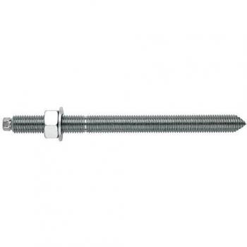 Pacchetto di aste filettate M20 x 260 per sigillante chimico con rondella e dado, zincato – 6 pezzi