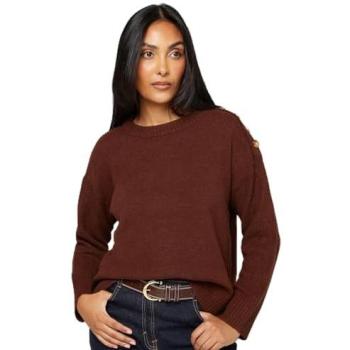 Brown Pointelle Sleeve Top – Petite Size