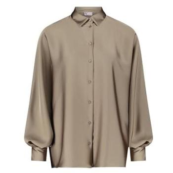 Damenbluse aus Satin mit Umlegekragen
