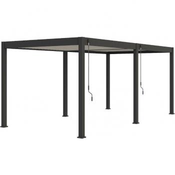Pergola Aluminium OMBREA Bioclimatique – Anthracite & lames blanches – 3x6 m