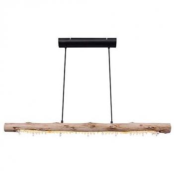 Lampada a sospensione in legno con elementi in cristallo, 1x LED 980 Lumen