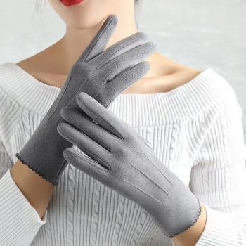 Gants en daim pour femme, Slim Vintage, hiver, G027