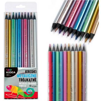 Lápices de Colores Metálicos Triangulares 10 Piezas
